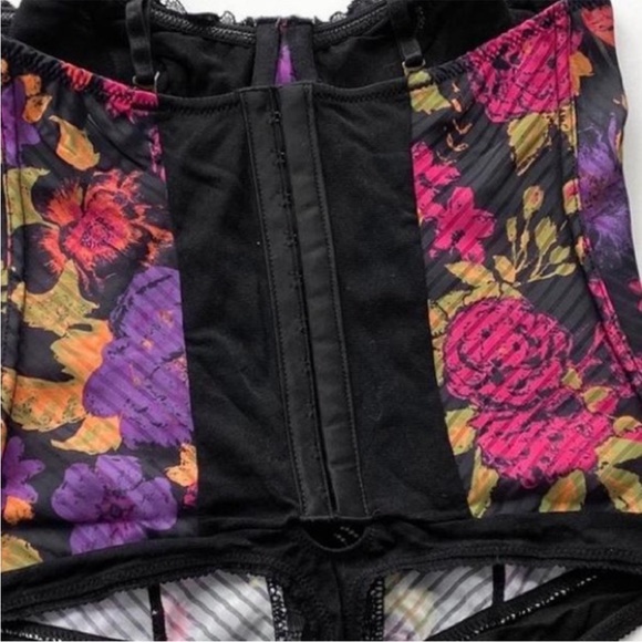 Free People Multicolored Lace Corset bodysuit Sz XS NWOT - Picture 3 of 10
